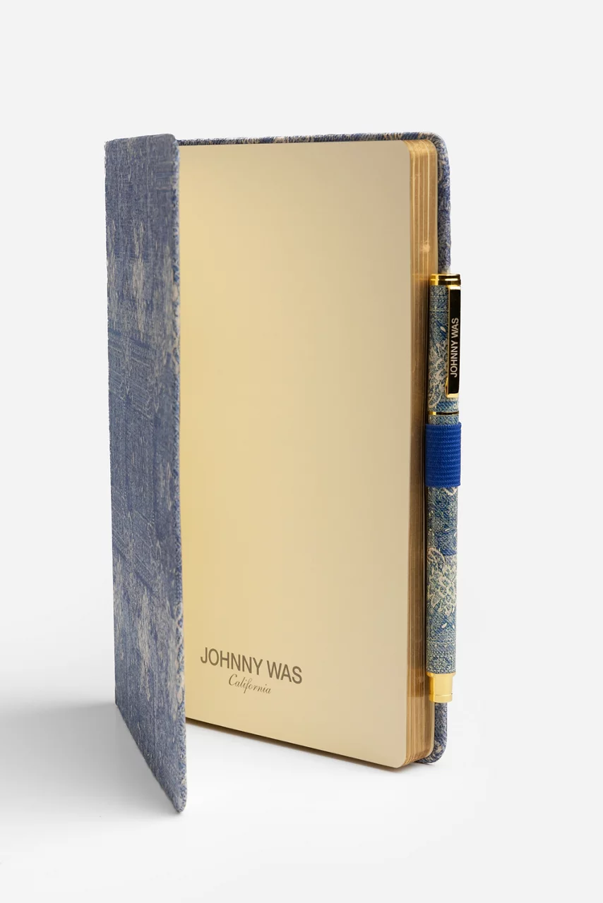 Johnny Was DENIM EMBROIDERY JOURNAL AND PEN SET Denim Print