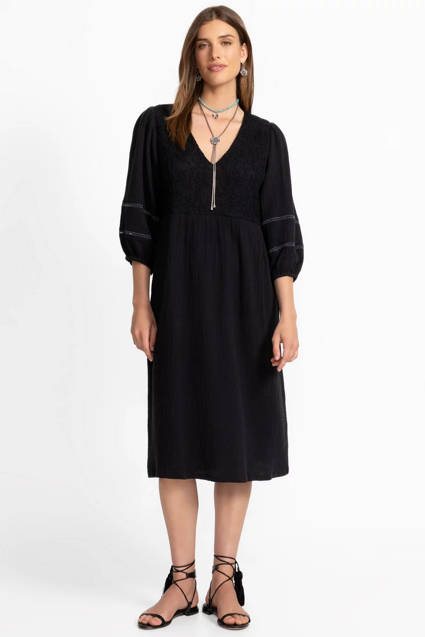 johnny was DOLMAN MIDI WITH CONTRAST YOKE Black Beauty