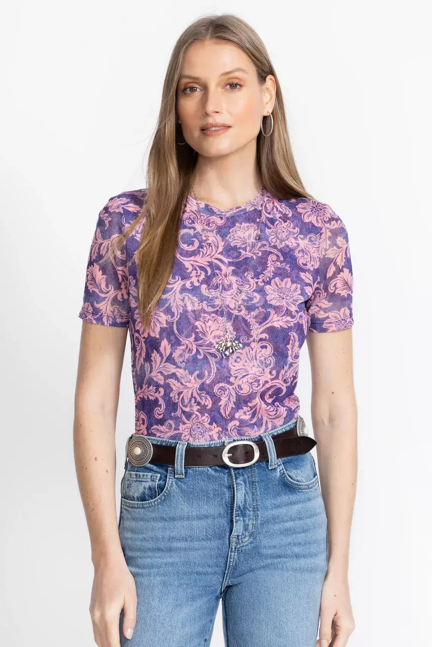 johnny was ELEANOR SHORT SLEEVE MESH TEE Florentina