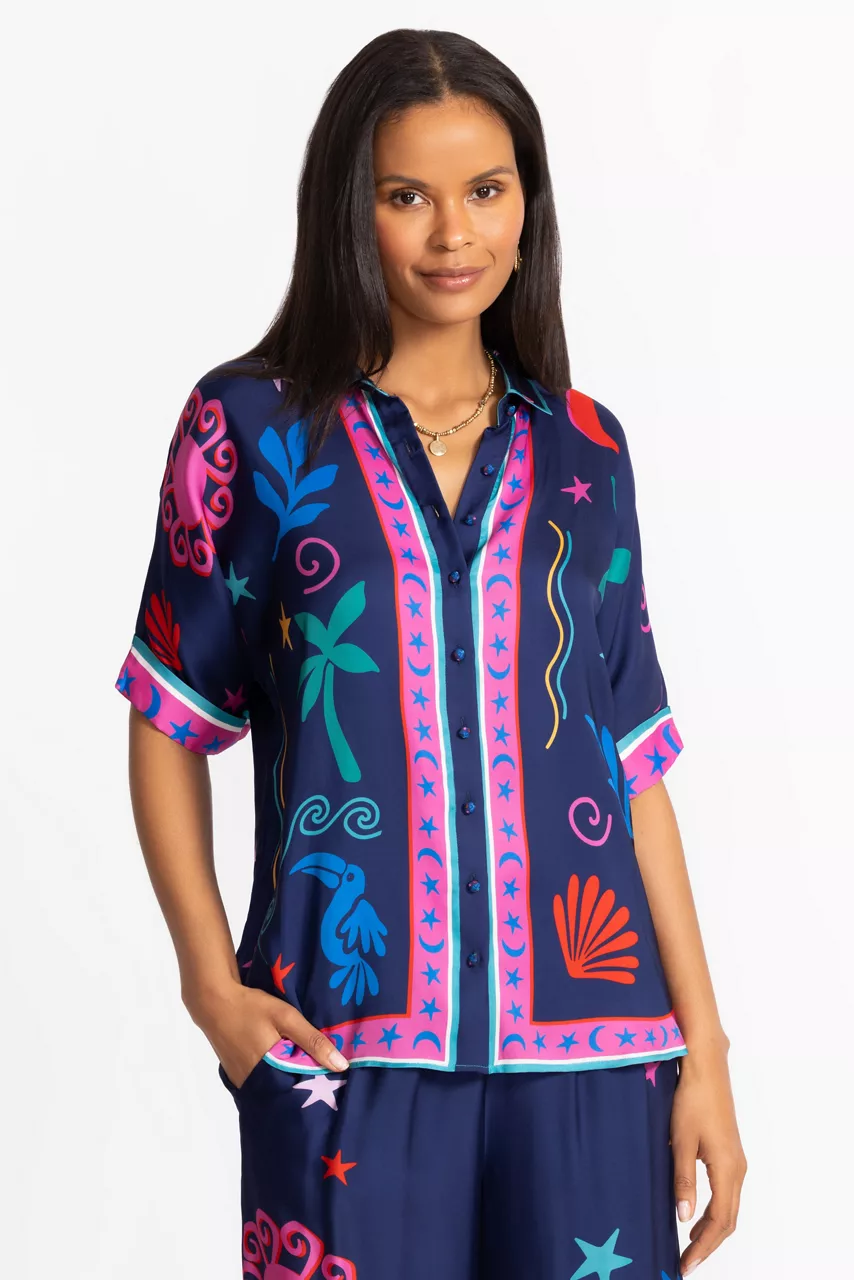 Johnny Was FERNANDA BUTTON DOWN SHIRT Palomas Island