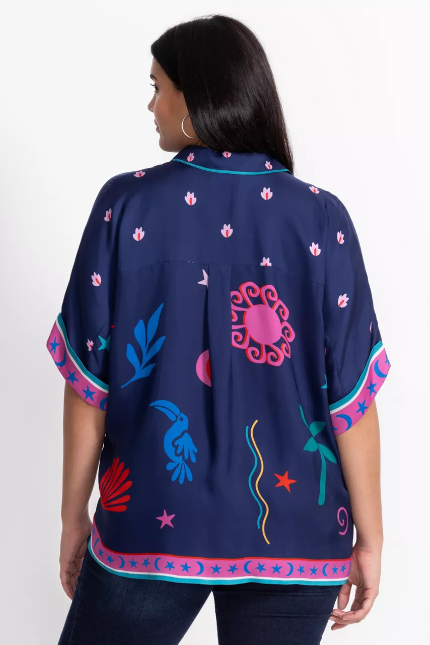 Johnny Was FERNANDA BUTTON DOWN SHIRT Palomas Island