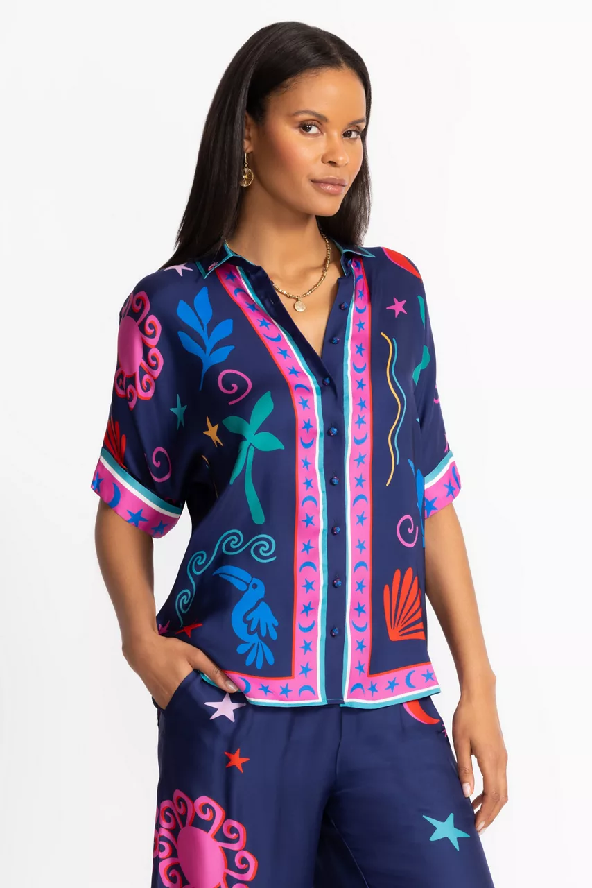 johnny was FERNANDA BUTTON DOWN SHIRT Palomas Island