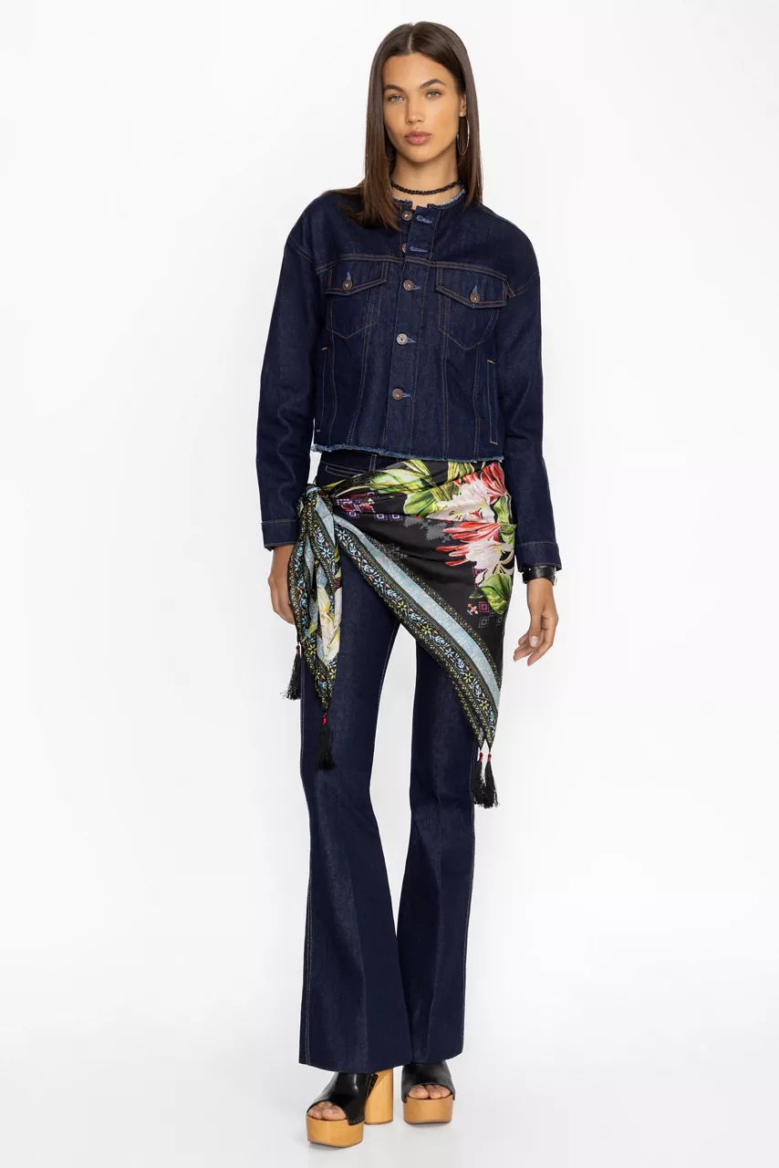 Johnny Was IRIS WHISPER SILK SCARF Iris Whisper Scarf Print