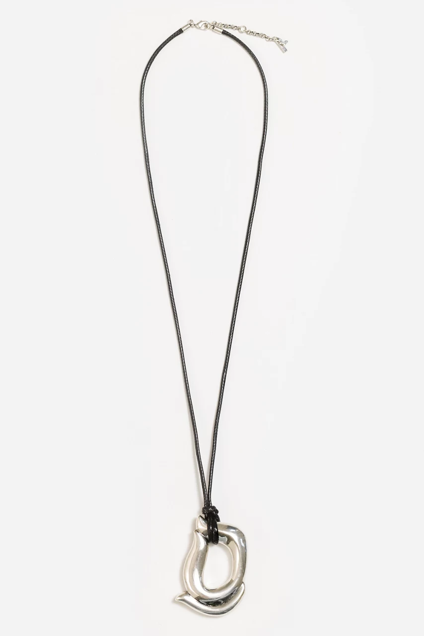 johnny was ABSTRACT SWOOSH PENDANT NECKLACE Silver