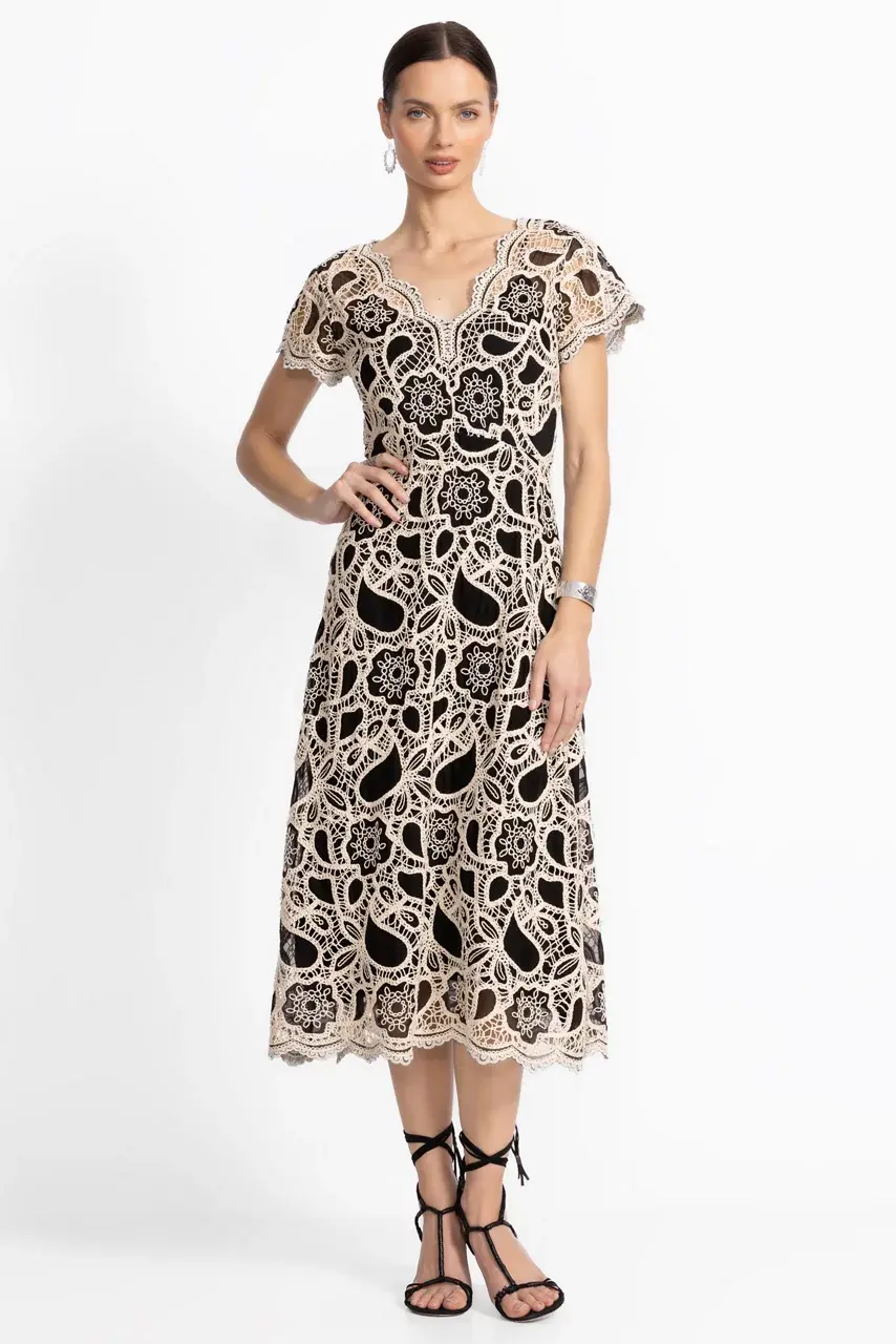 johnny was ADALINE SCALLOPED DRESS Black