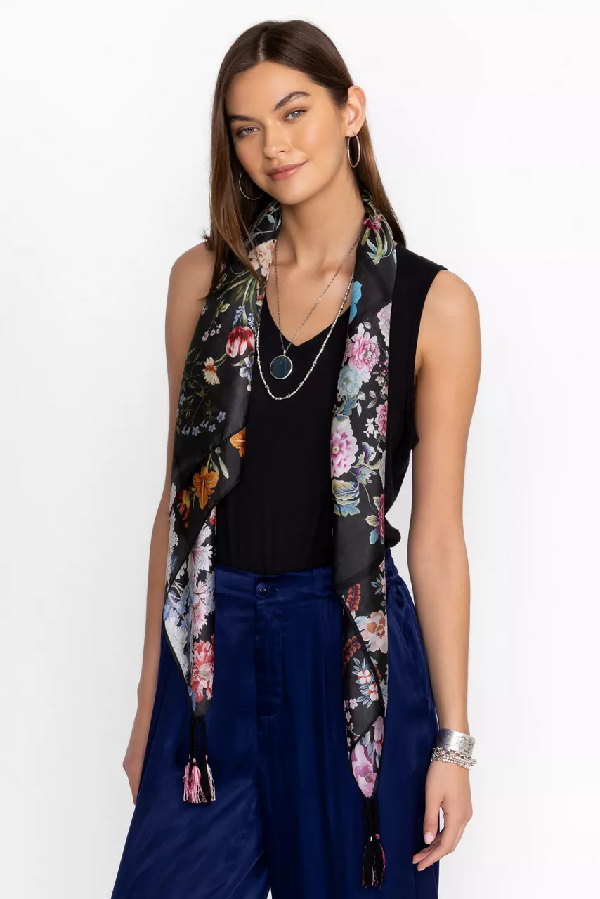 Johnny Was AKKI SILK SCARF Akki Scarf Print