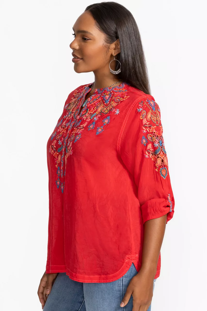 Johnny Was ALBA BLOUSE Salsa