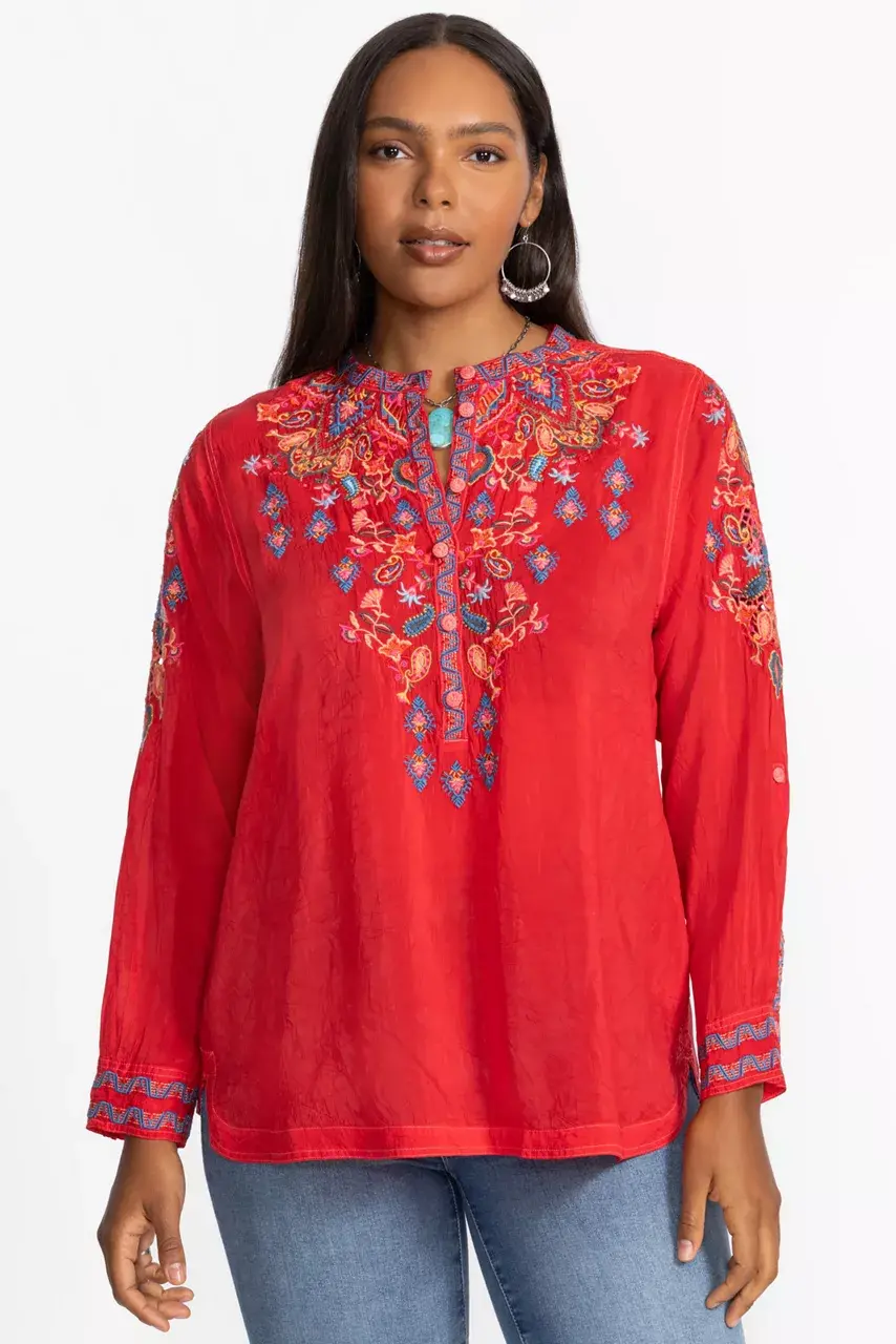 Johnny Was ALBA BLOUSE Salsa