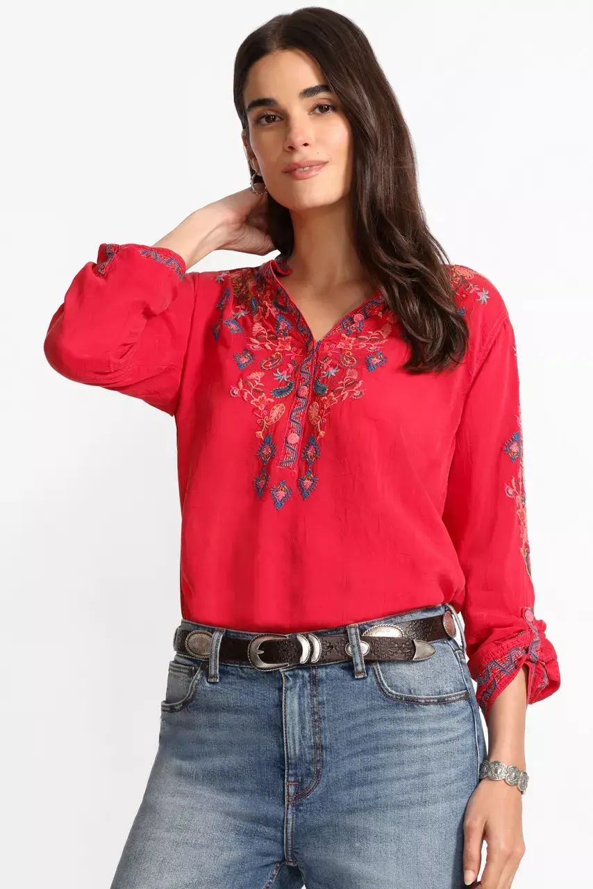 Johnny Was ALBA BLOUSE Salsa
