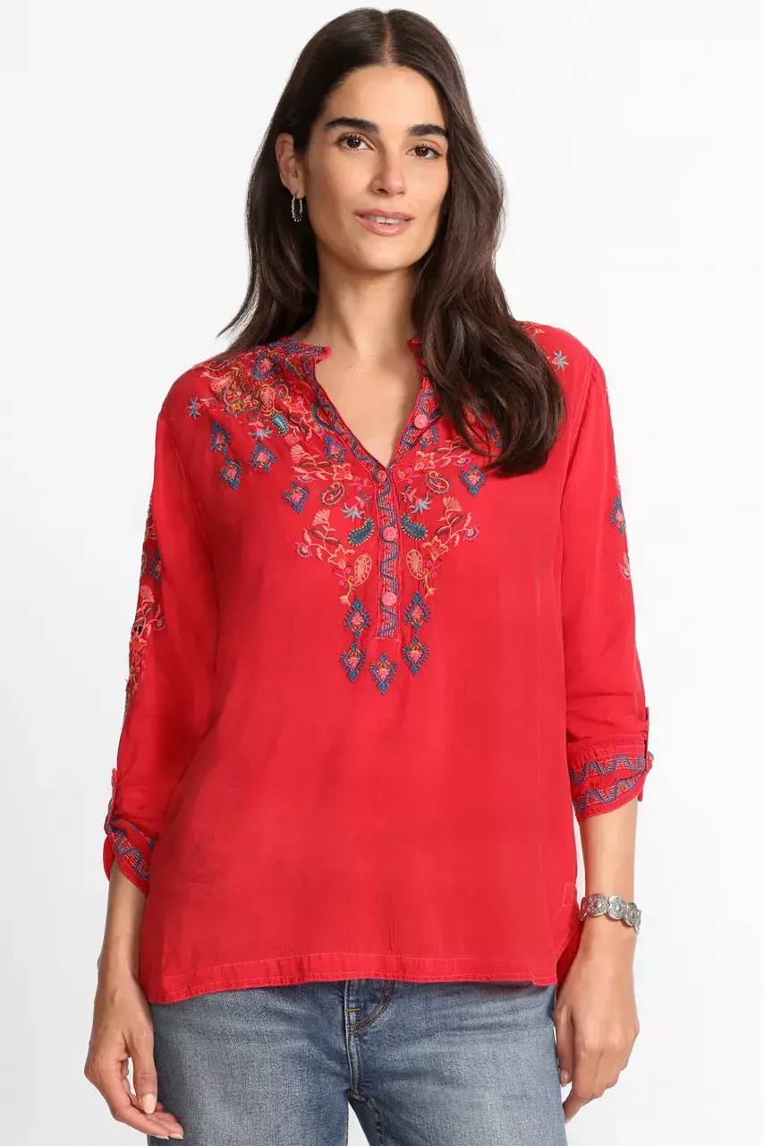 Johnny Was ALBA BLOUSE Salsa