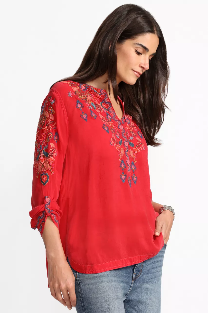 Johnny Was ALBA BLOUSE Salsa