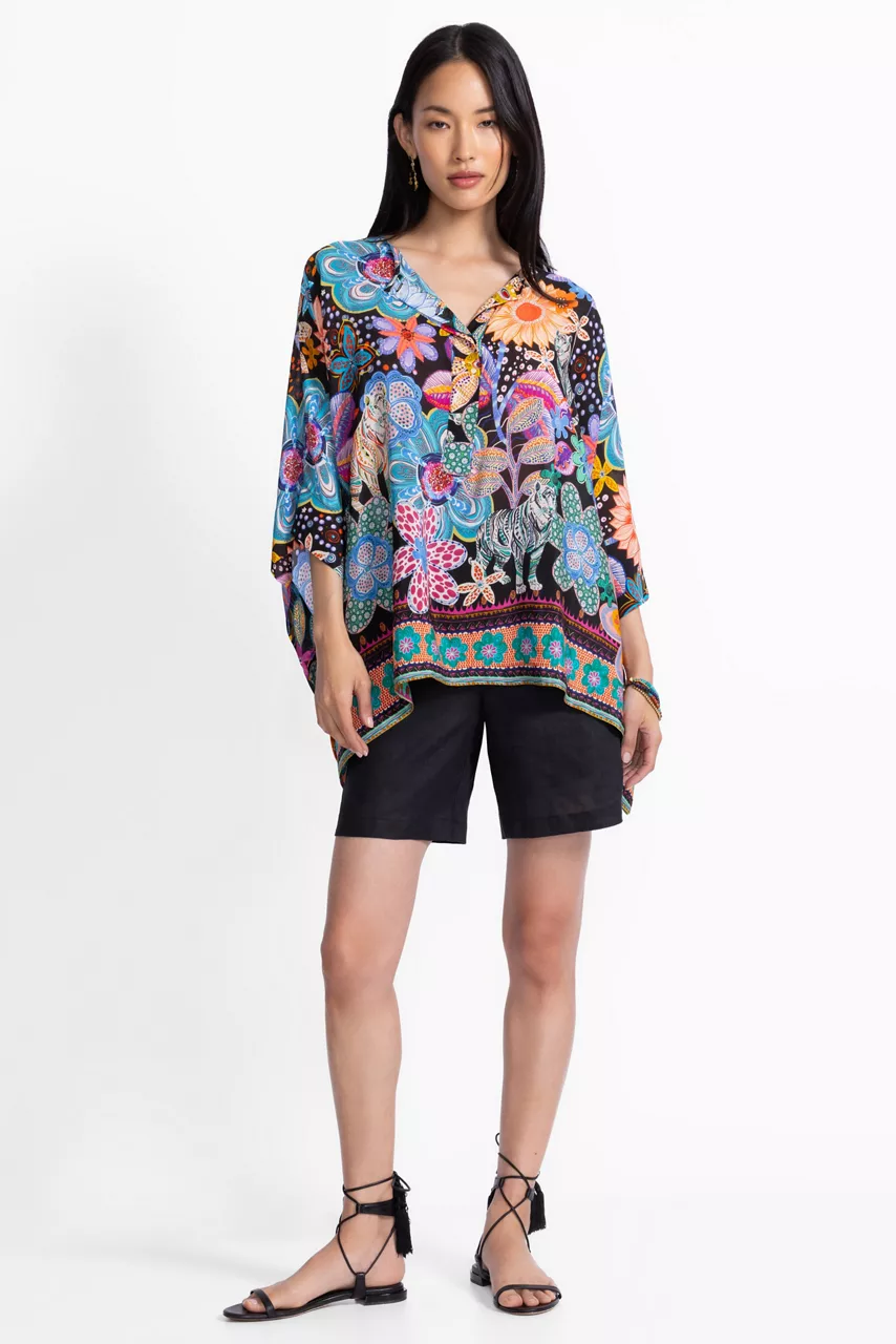 Johnny Was ALETIKA PONCHO Caetana Allover Print
