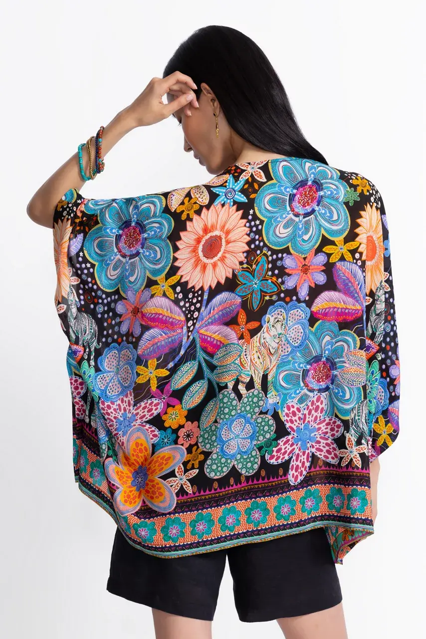 Johnny Was ALETIKA PONCHO Caetana Allover Print