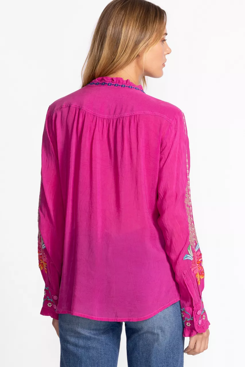 Johnny Was AMYLE SHIRT Festival Fuschia