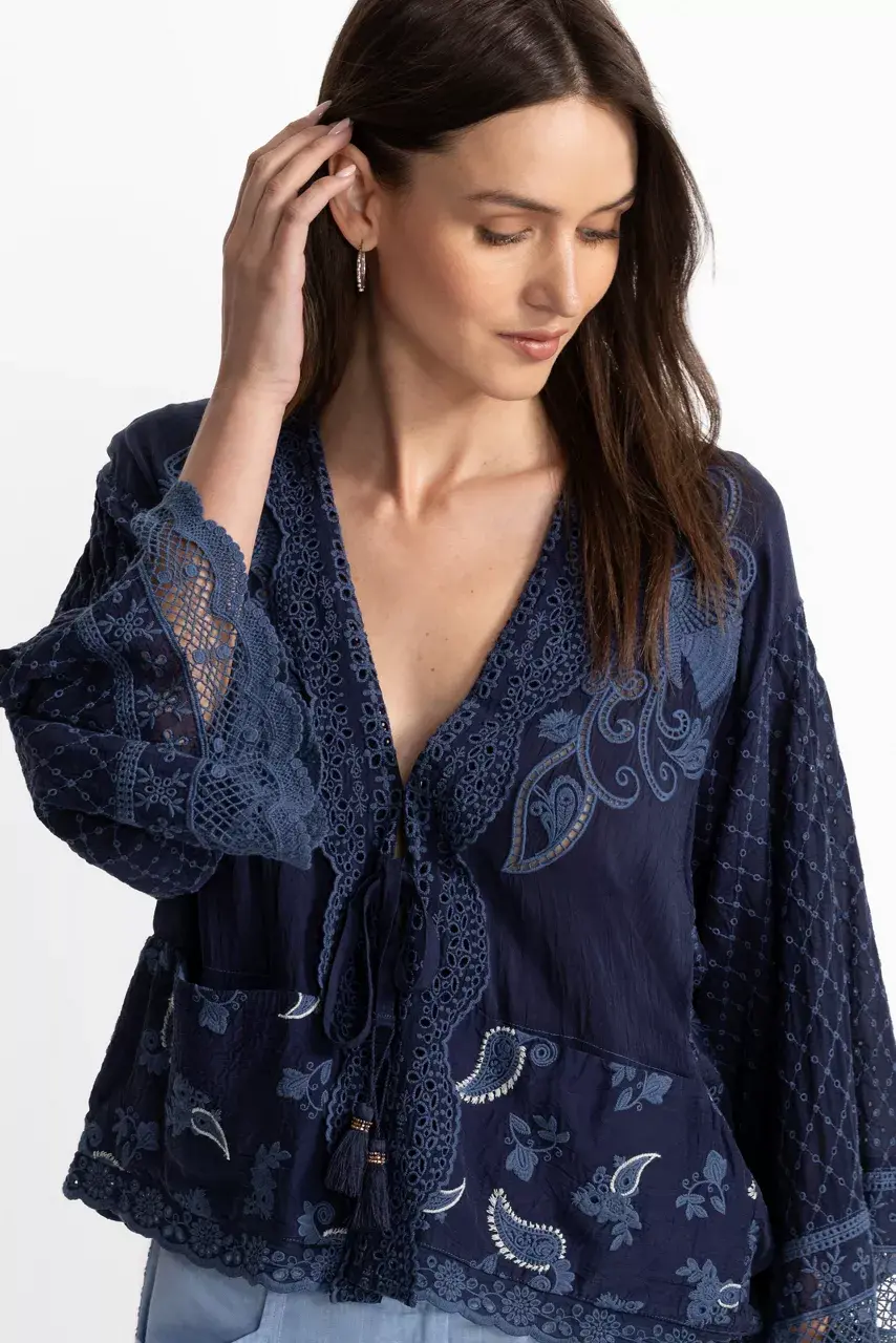 Johnny Was ANGHARAD KIMONO Blue Night