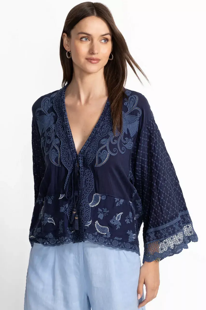 Johnny Was ANGHARAD KIMONO Blue Night