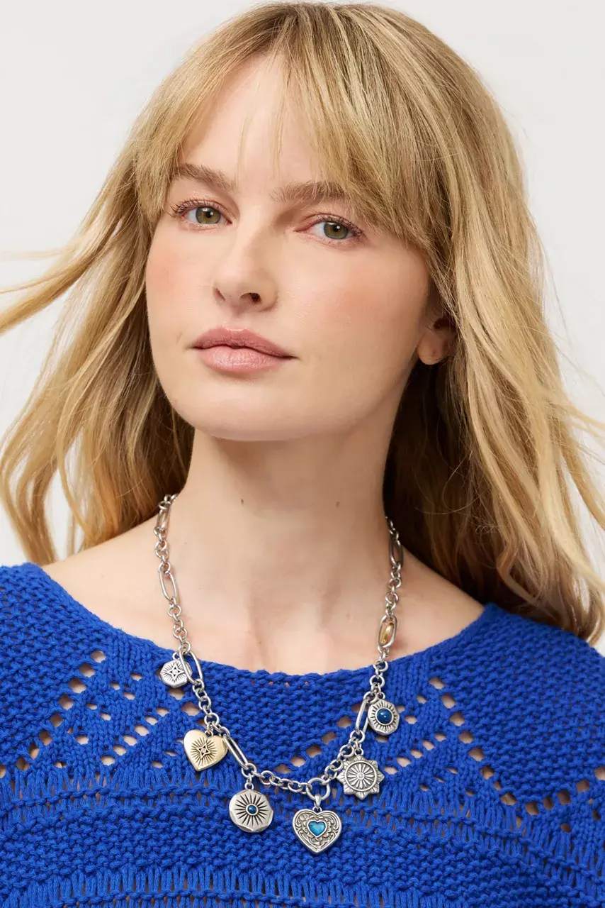 Johnny Was ANTIQUE HEART CHARM NECKLACE Silver