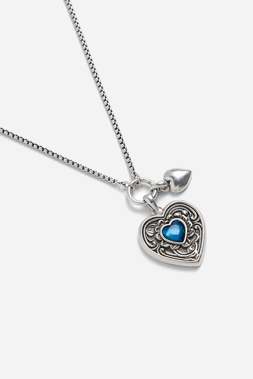 Johnny Was ANTIQUE HEART NECKLACE Silver