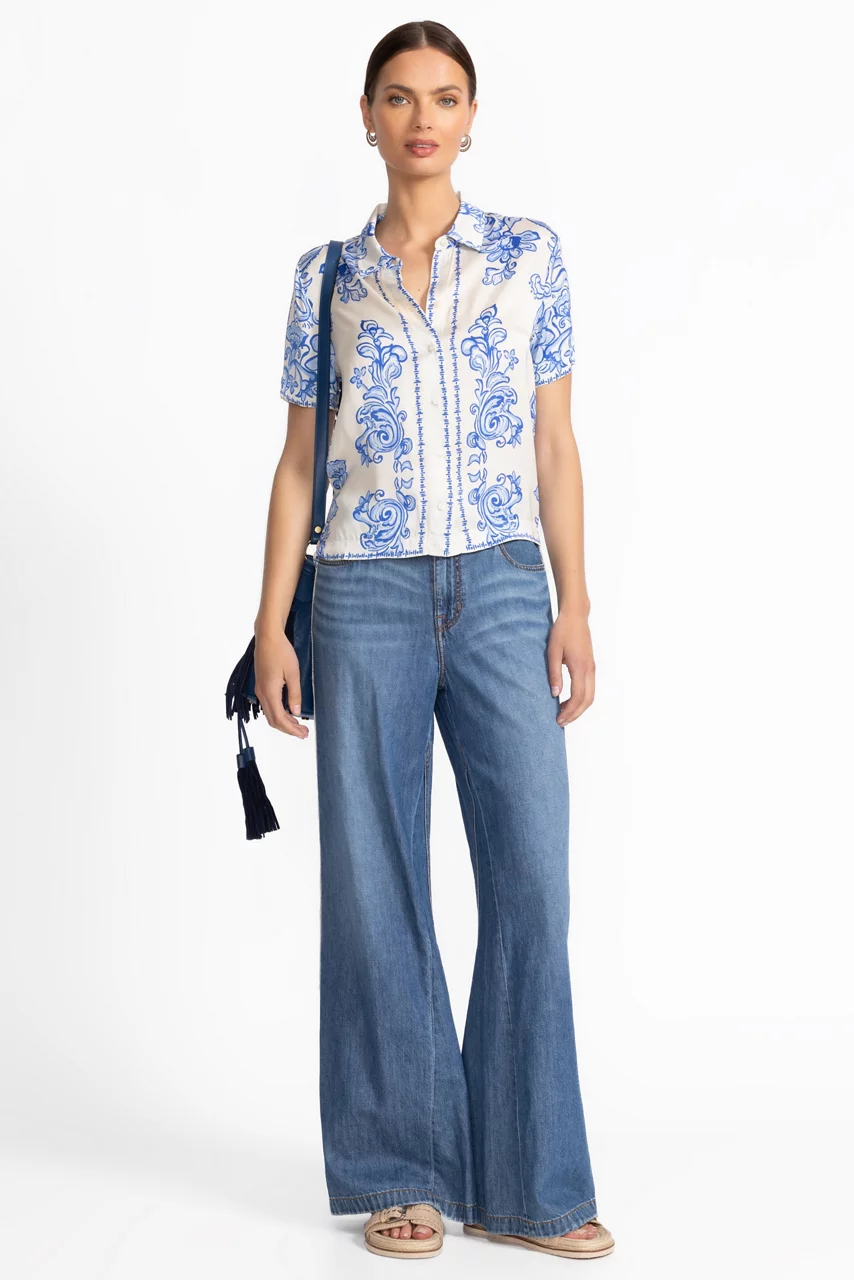 Johnny Was ARIANA BUTTON DOWN SHIRT Alisha