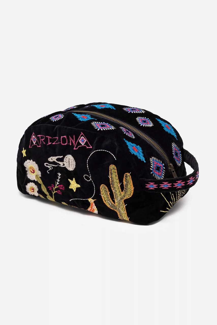 johnny was ARIZONA COTTON VELVET MAKEUP BAG Black