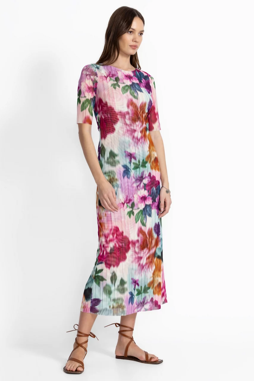 Johnny Was ASTRID MESH MIDI DRESS Alliumia