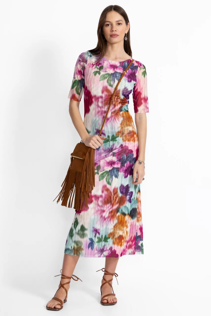 Johnny Was ASTRID MESH MIDI DRESS Alliumia