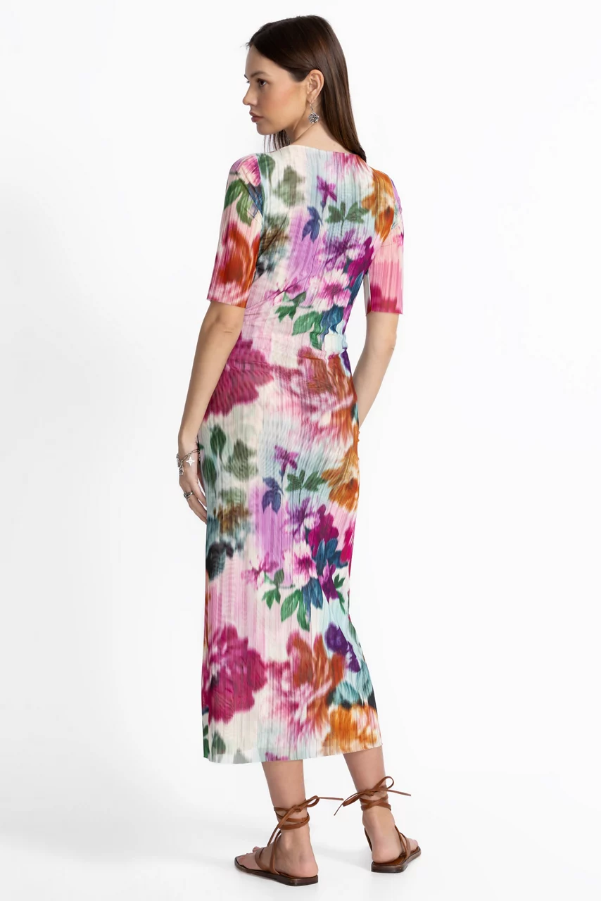 Johnny Was ASTRID MESH MIDI DRESS Alliumia