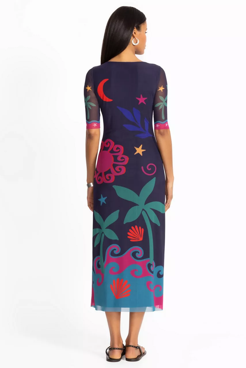 Johnny Was ASTRID MESH MIDI DRESS Palomas Island