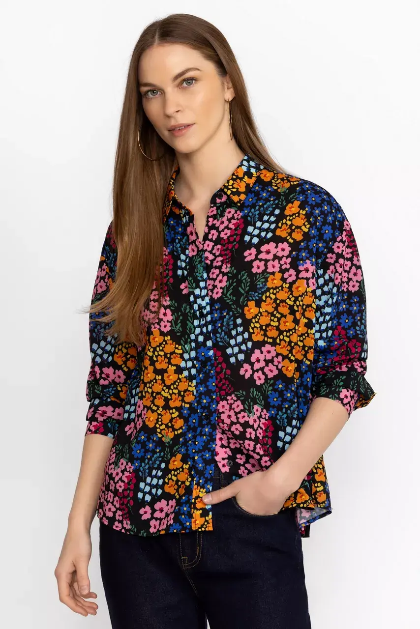 Johnny Was ASTRID PLEATED BLOUSE Astrid