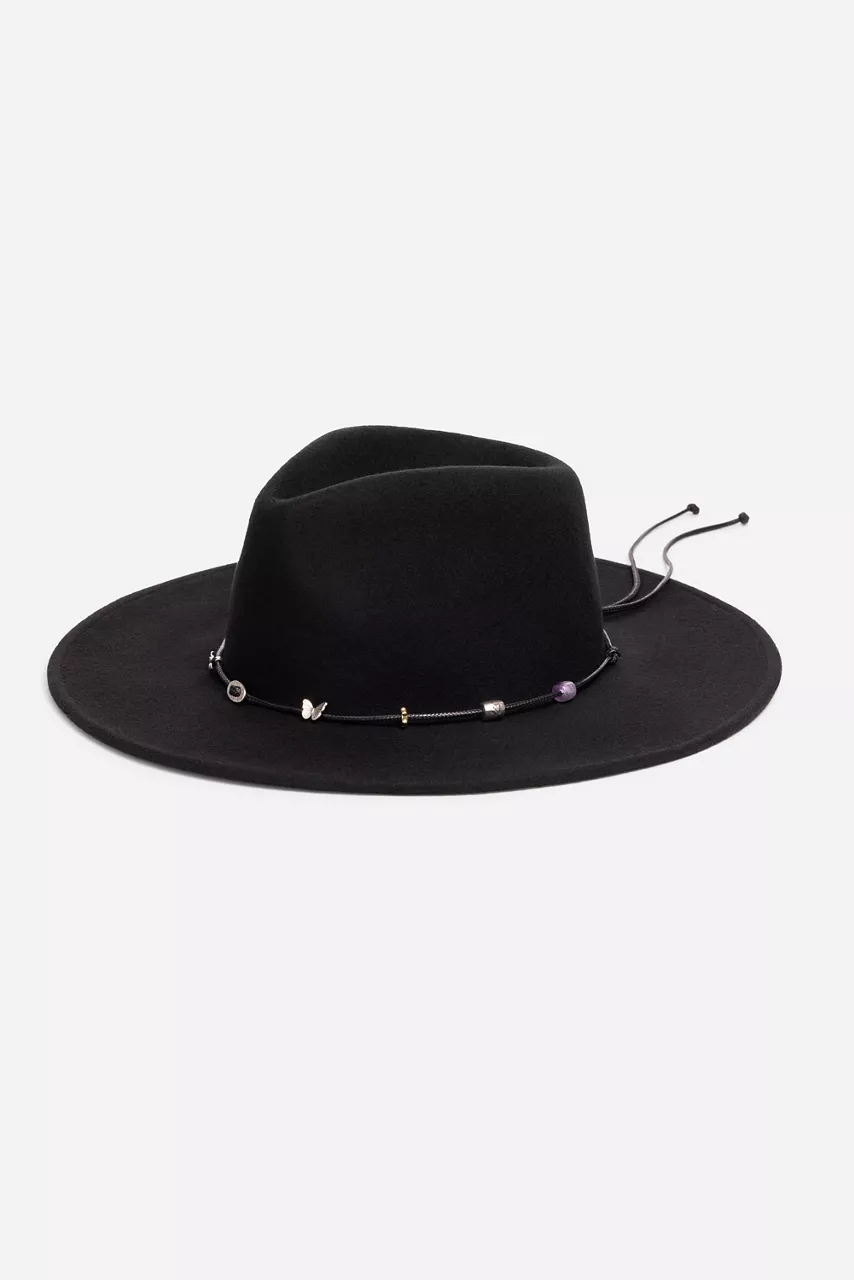 Johnny Was BEADED HAT Black