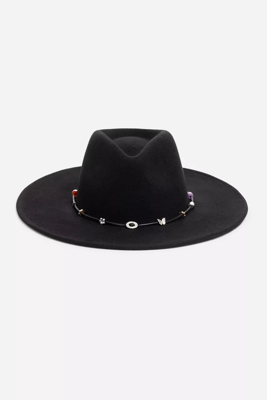 johnny was BEADED HAT Black