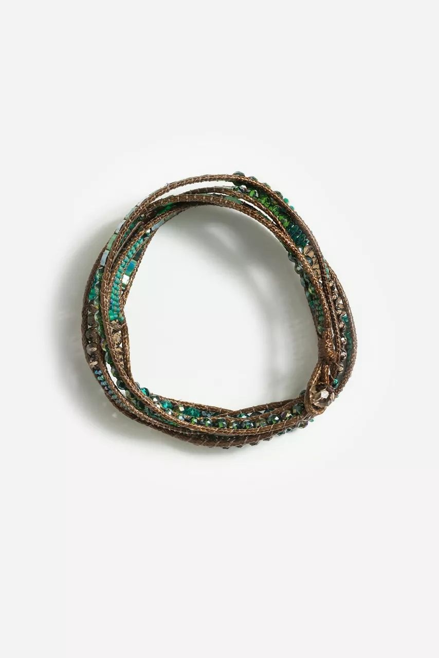 johnny was BEADED WRAP BRACELET Green