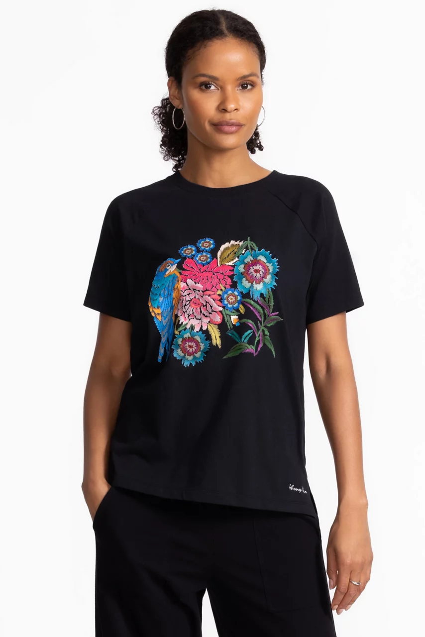 johnny was BEE ACTIVE RAGLAN GRAPHIC TEE Black