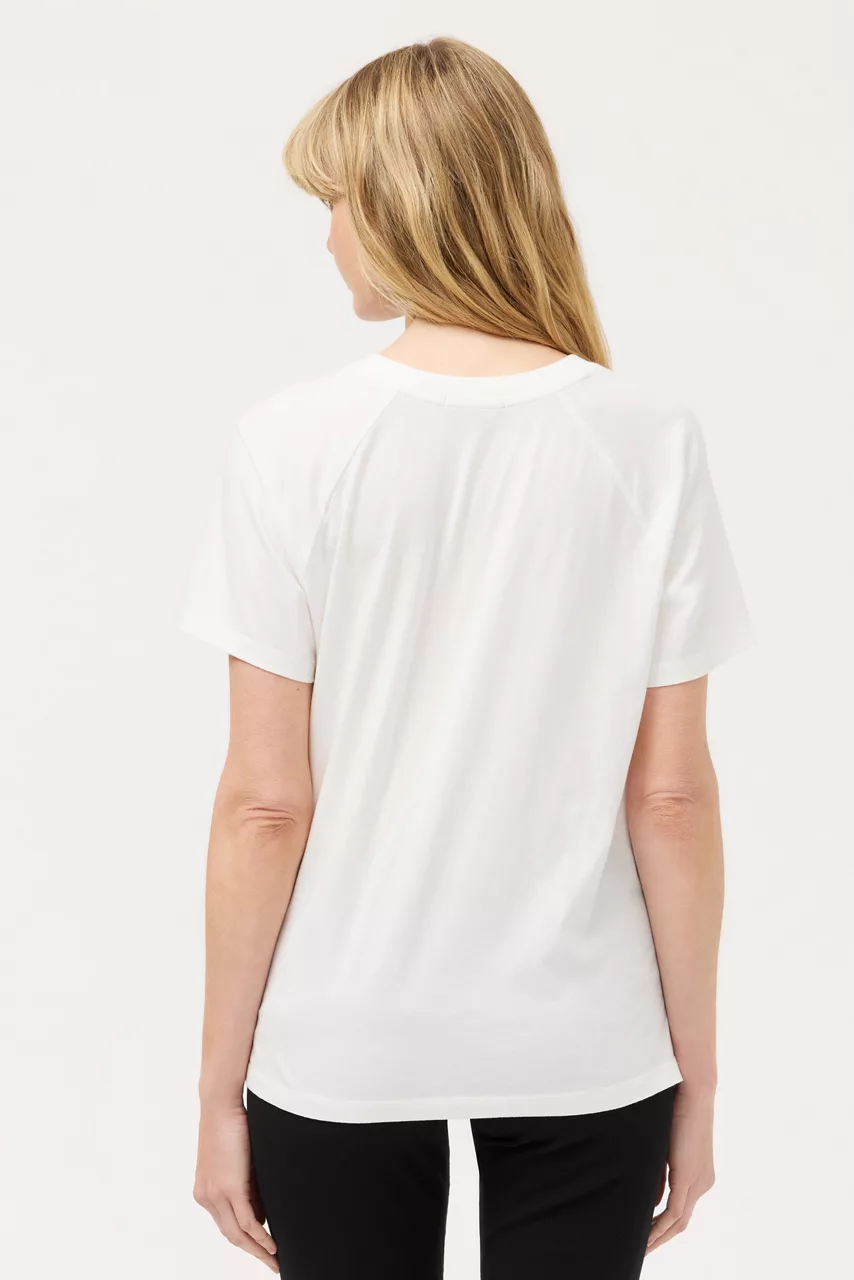 Johnny Was BEE ACTIVE RAGLAN GRAPHIC TEE White