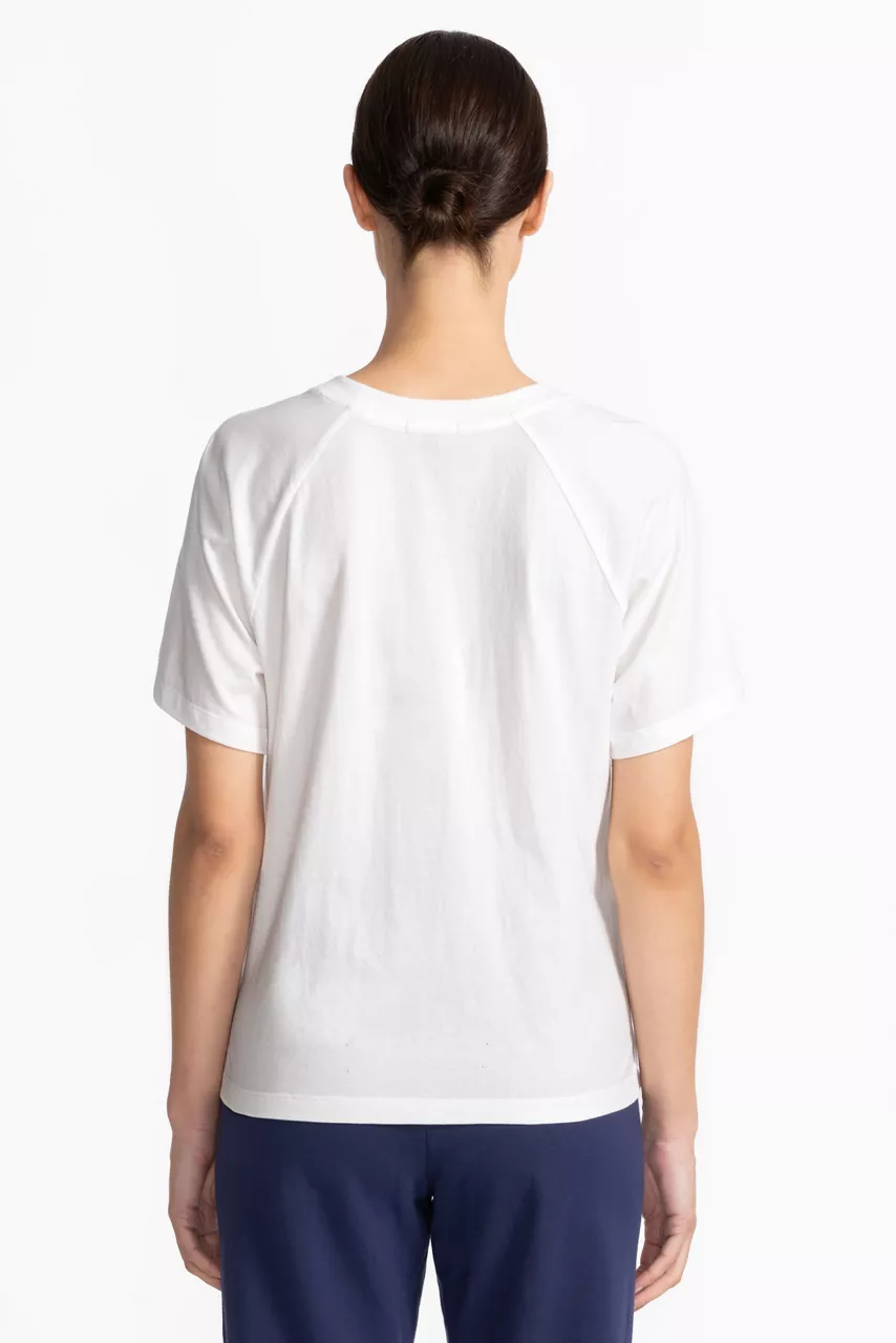 Johnny Was BEE ACTIVE RAGLAN GRAPHIC TEE White