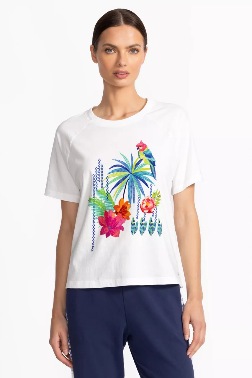 johnny was BEE ACTIVE RAGLAN GRAPHIC TEE White