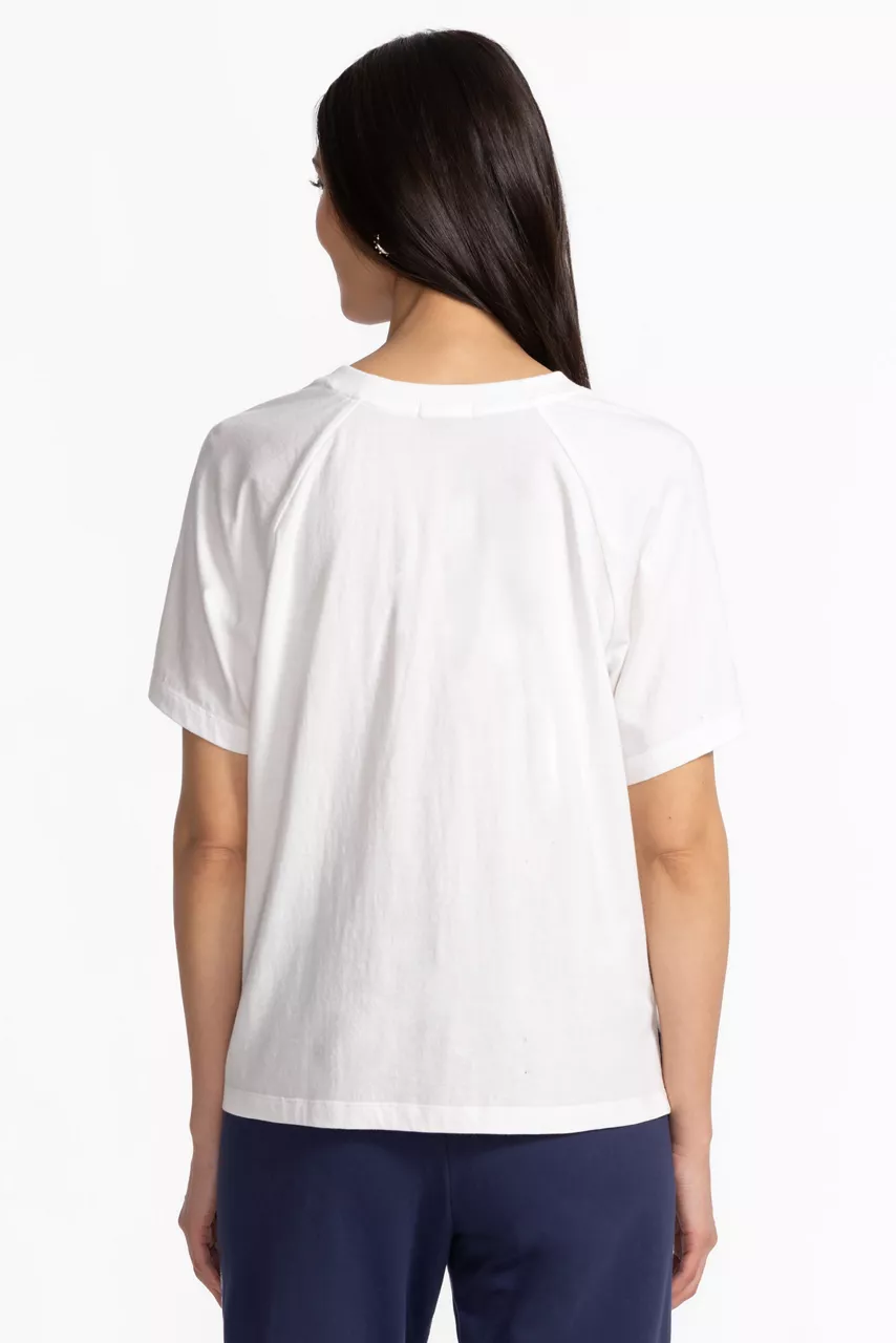 Johnny Was BEE ACTIVE RAGLAN GRAPHIC TEE White