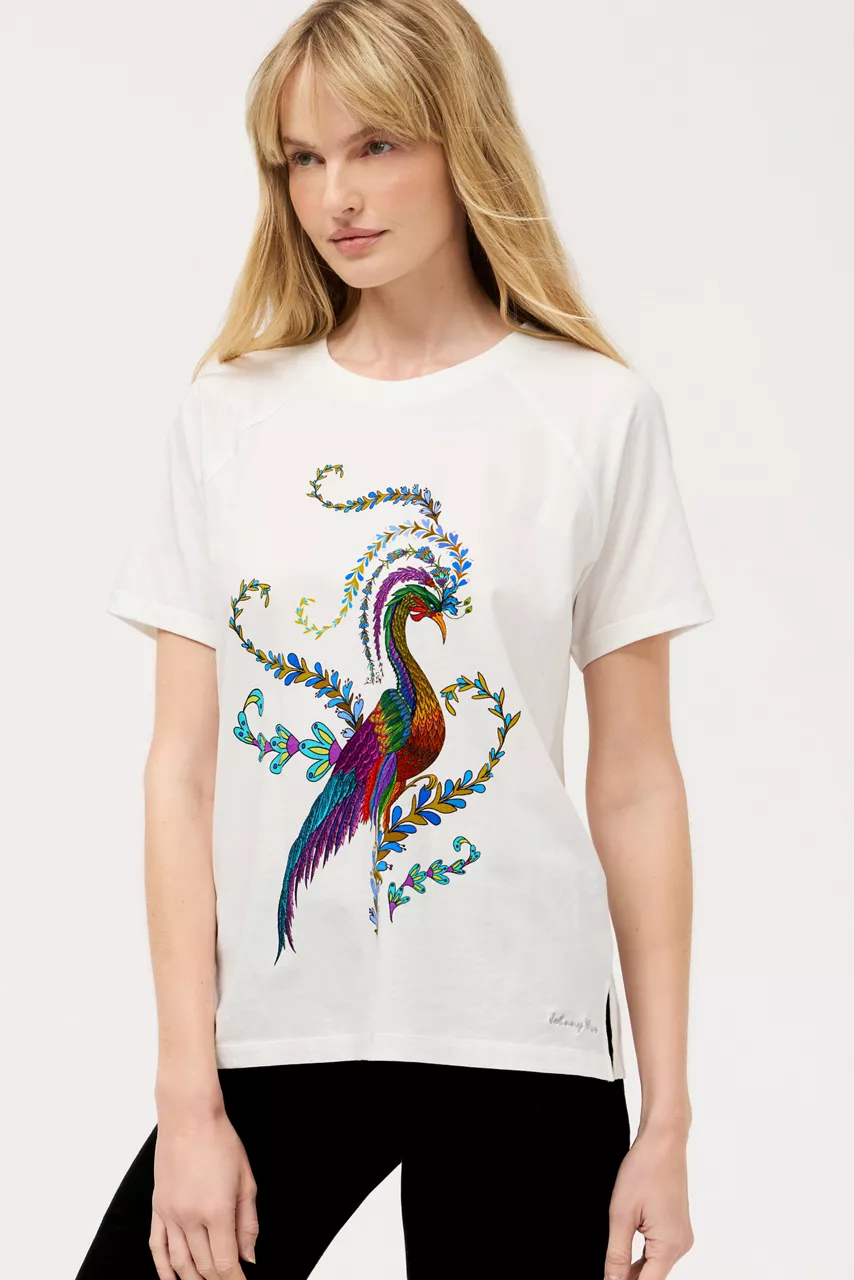 johnny was BEE ACTIVE RAGLAN GRAPHIC TEE White