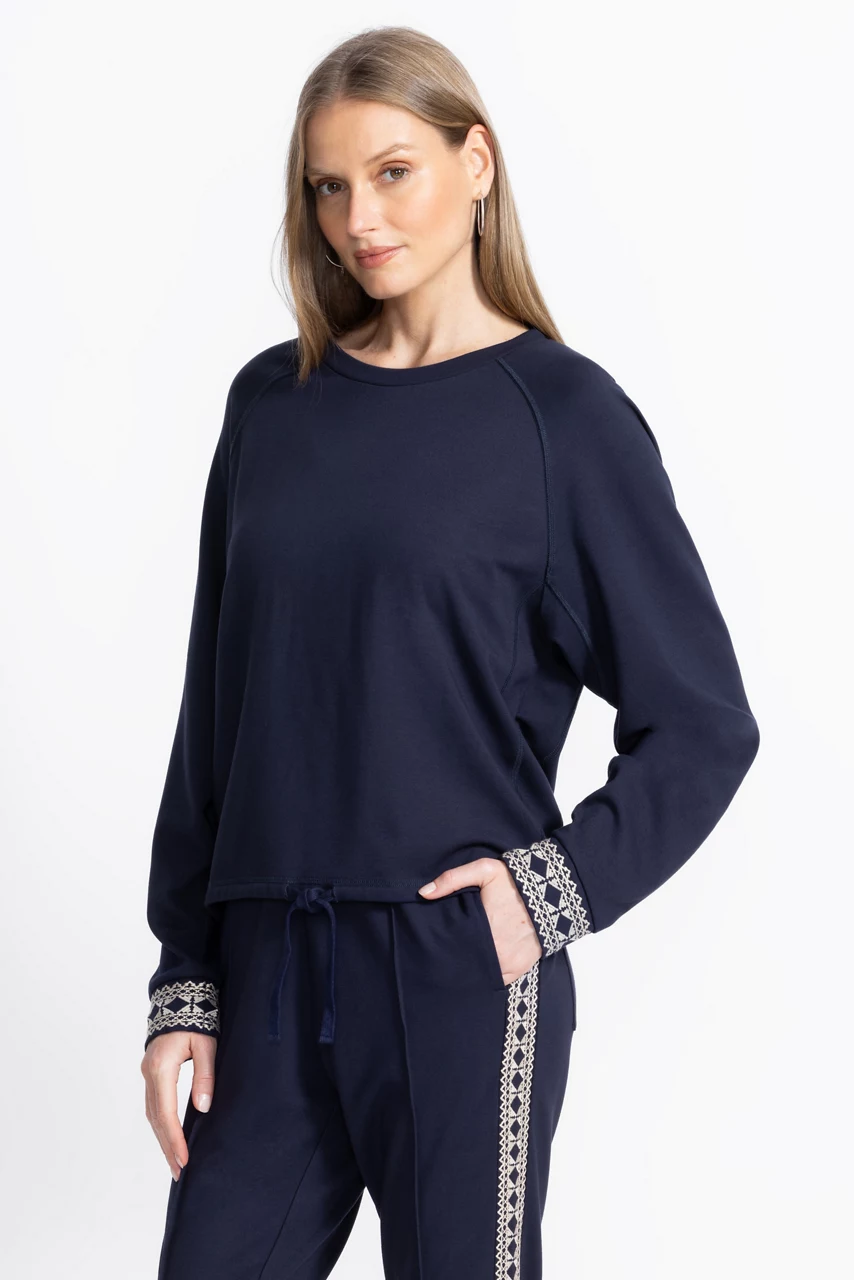 Johnny Was BEE ACTIVE RAGLAN SLEEVE PULLOVER