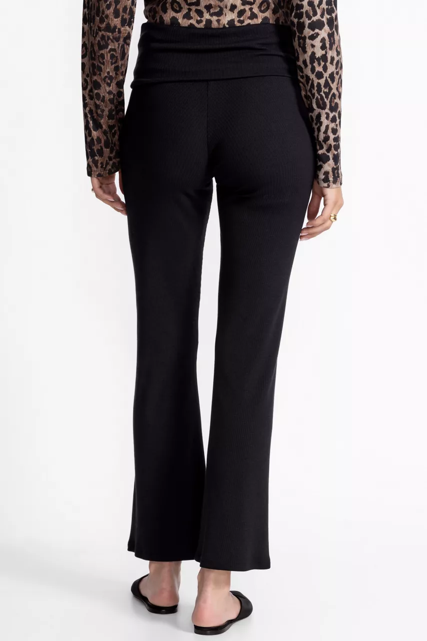 Johnny Was BEE ACTIVE RIBBED FOLDOVER FLARE Black