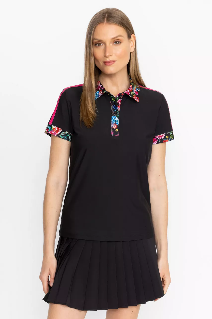 johnny was Bee Active Short Sleeve Polo Tee Black