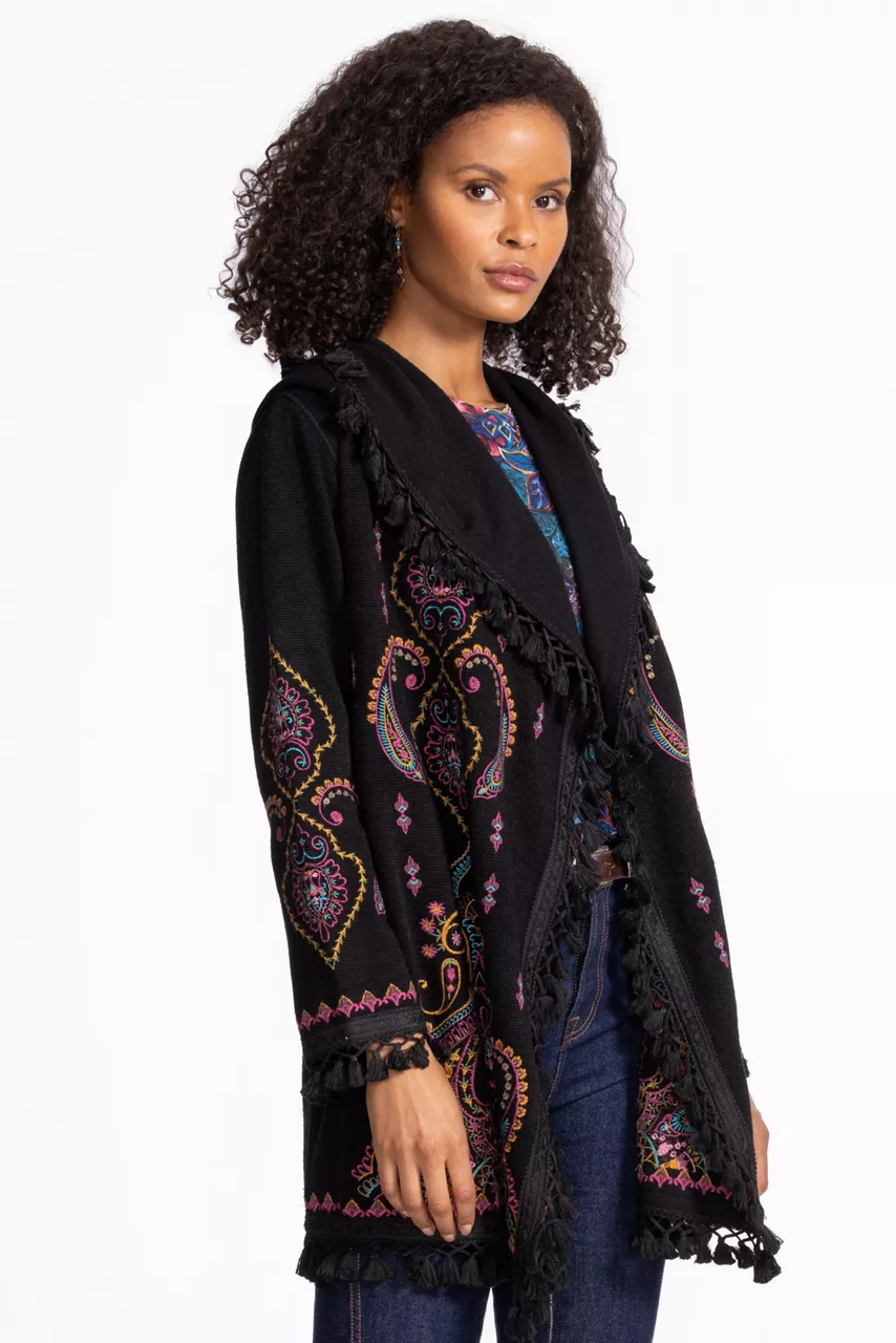 Johnny Was BIYA MIDI HOODIE Black