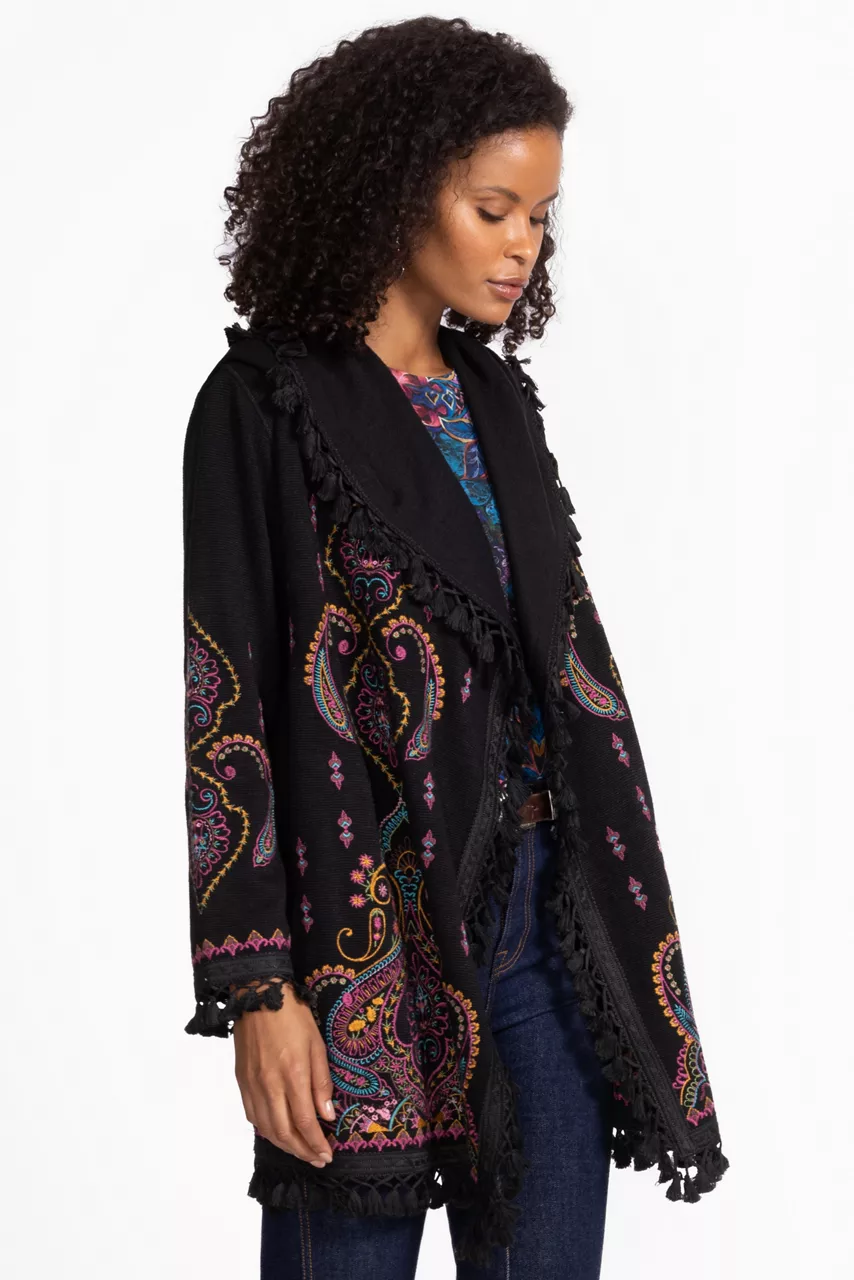 Johnny Was BIYA MIDI HOODIE Black