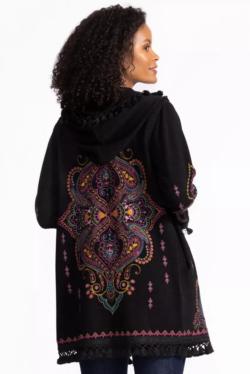 Johnny Was BIYA MIDI HOODIE Black