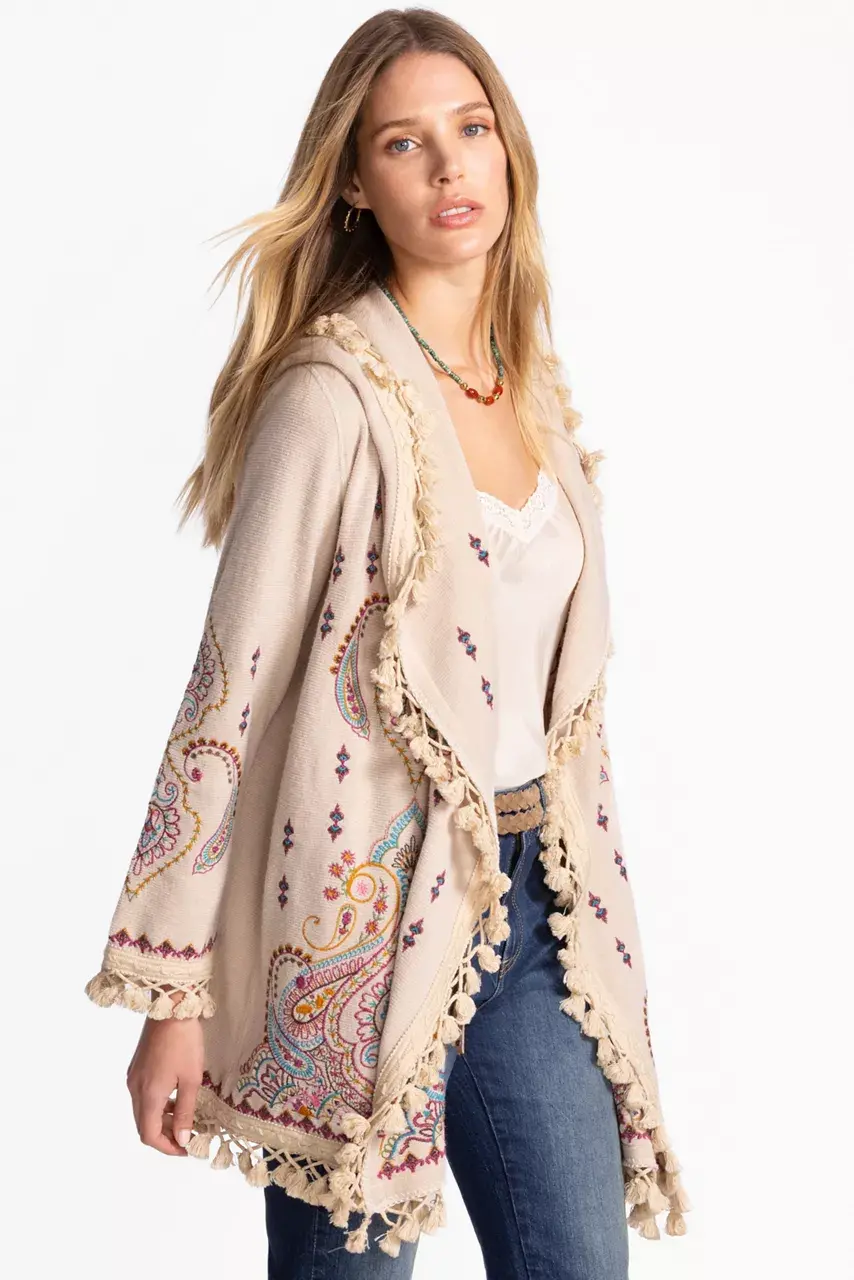 Johnny Was BIYA MIDI HOODIE Ecru