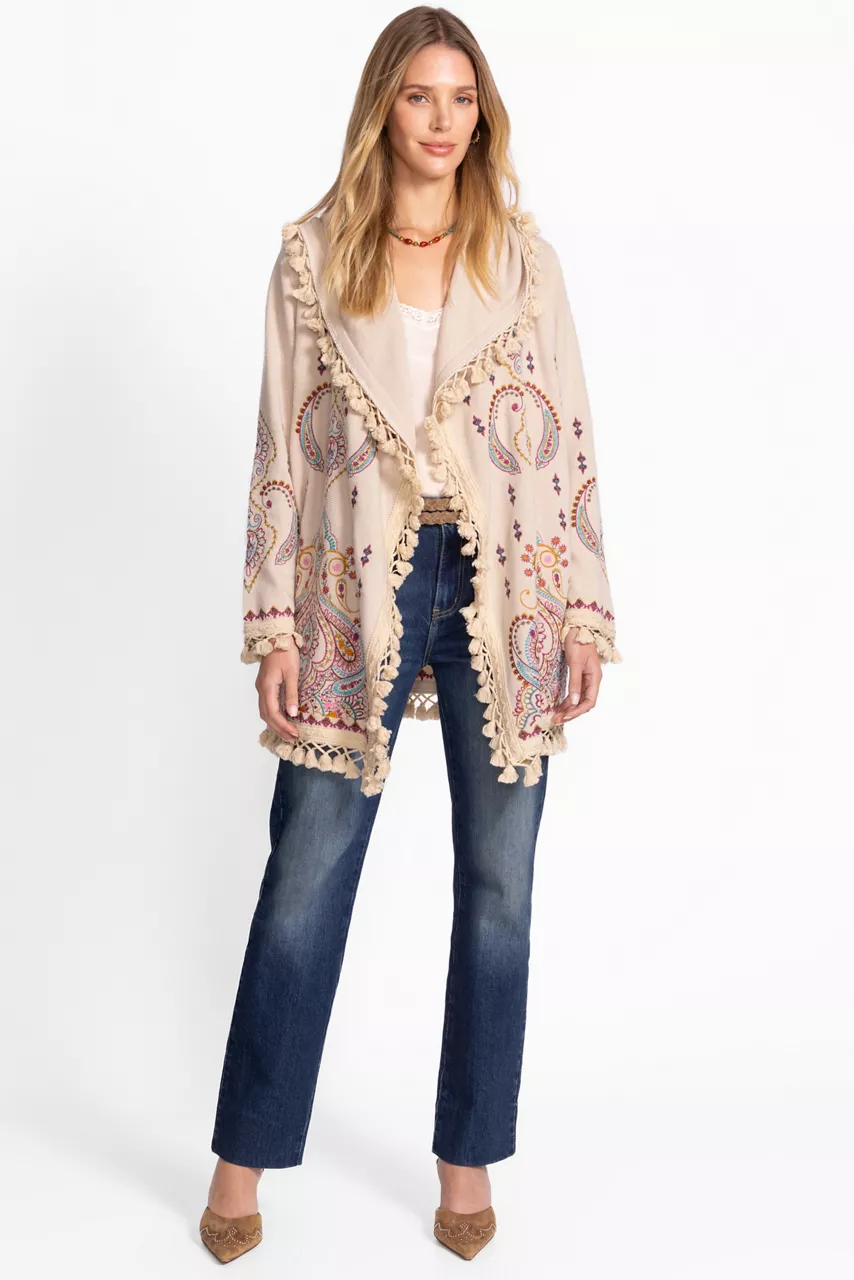 Johnny Was BIYA MIDI HOODIE Ecru