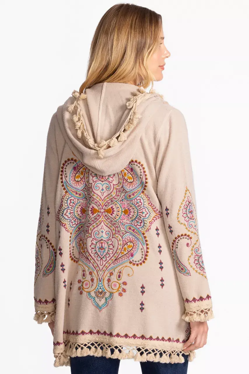 Johnny Was BIYA MIDI HOODIE Ecru