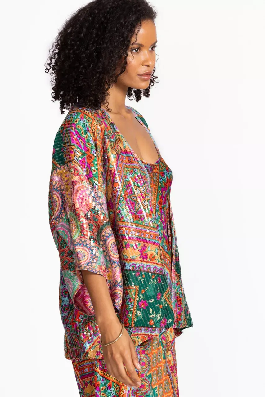 Johnny Was BOMI SEQUIN KIMONO Bomi