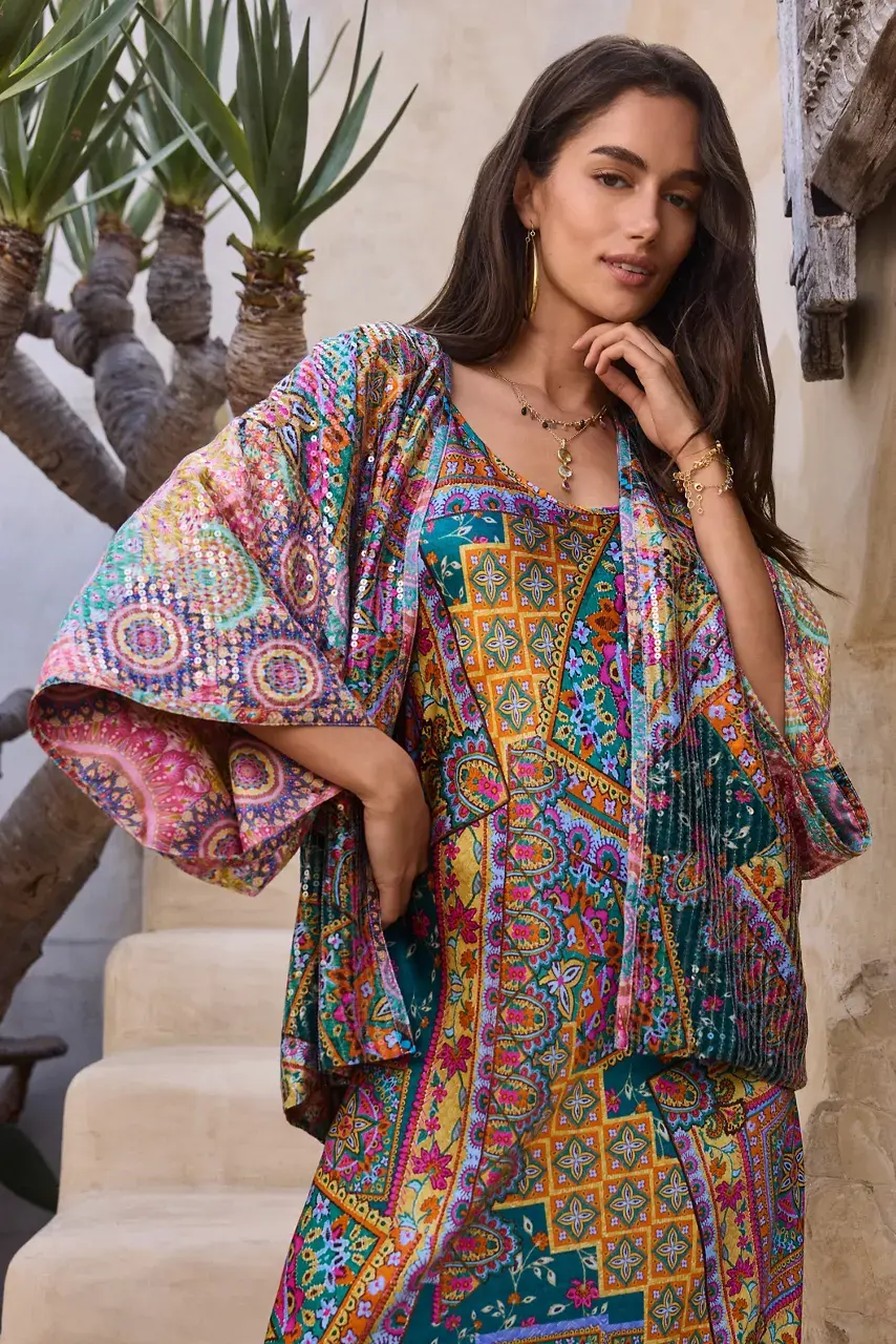 johnny was BOMI SEQUIN KIMONO Bomi