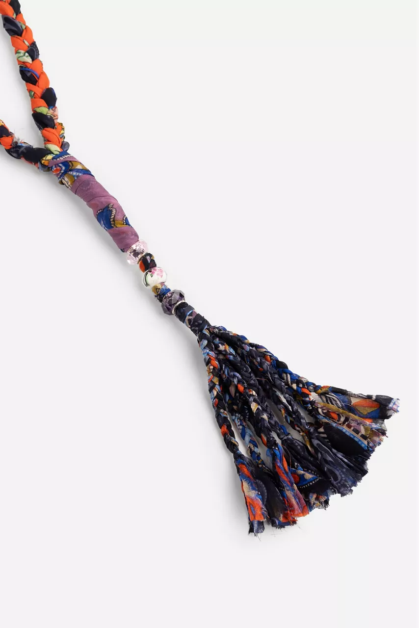 Johnny Was BRAIDED CRYSTAL NECKLACE Blue Night